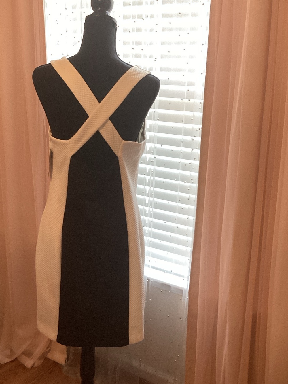Ralph Lauren White and Black Crossback Sheath Dress